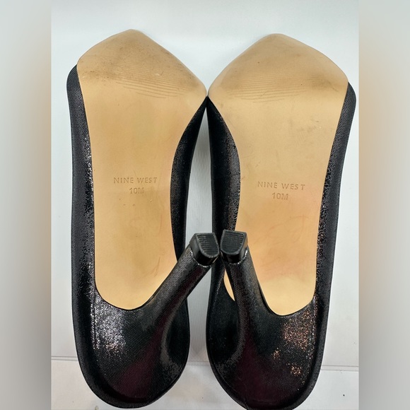 NINE WEST BLACK IRIDESCENT PUMPS SZ 10 - Picture 6 of 7